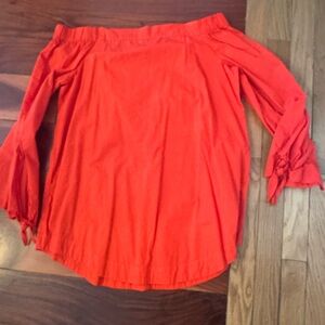 Women's Off-Shoulder Top - Vibrant Red